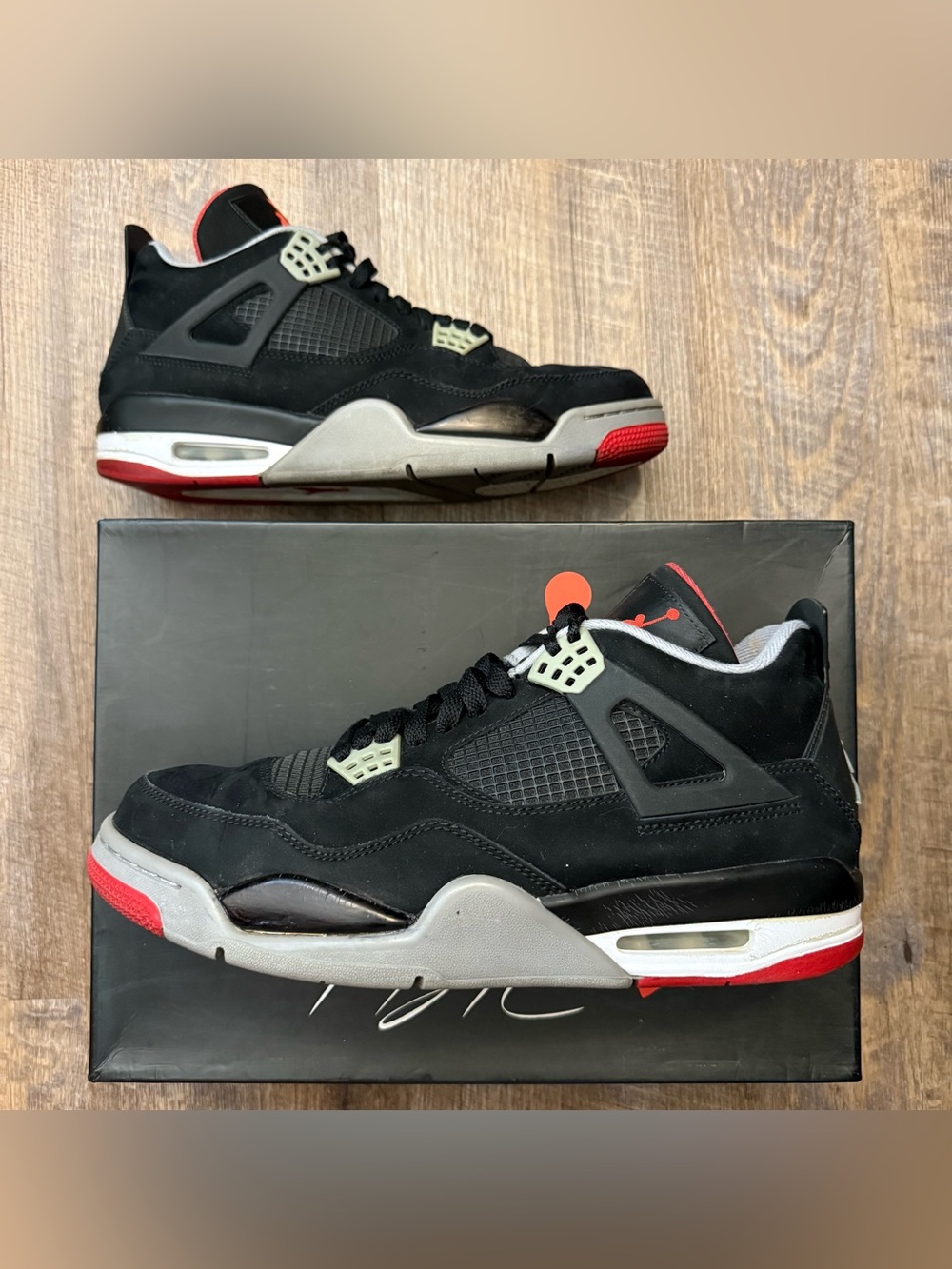 Nike Air Jordan 4 IV Retro Bred 2012 Black Cement Grey Red